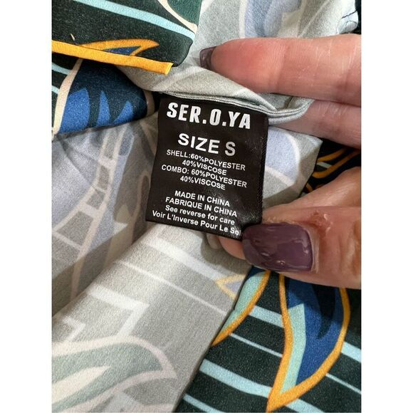 Revolve SER.O.YA Shirt Womens Small Amazon Tropical Bahar Button Up Short Sleeve - Picture 6 of 11
